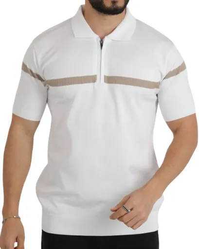 Polo tricot Atroy 10360 (M, Blanc)
