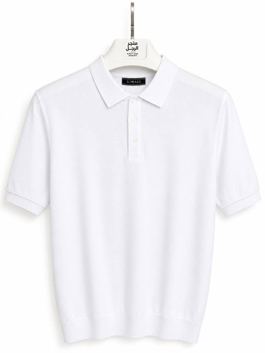 Polo tricot 1499 (M, Blanc)