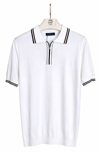 Polo tricot 1518 (M, Blanc)