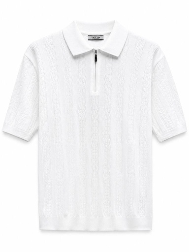 Polo tricot 10320 (M, Blanc)