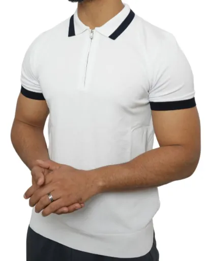 Polo tricot 1322 (Blanc, M)