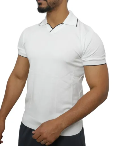 Polo tricot 1360 (Blanc, XL)