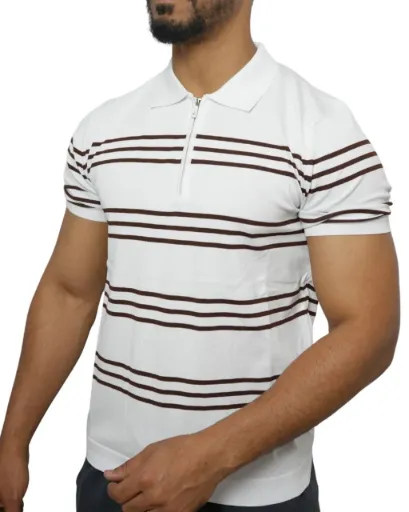 Polo tricot 1392 (Blanc, M)