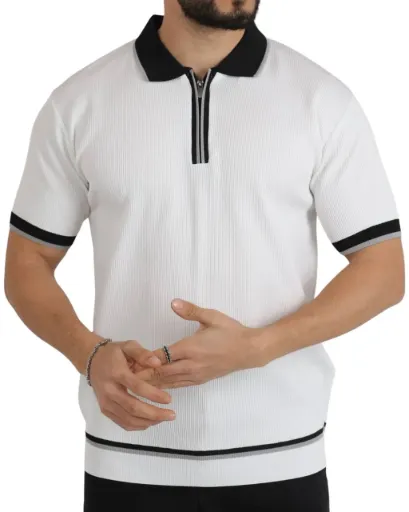 Polo tricot Atroy 10352 (Blanc, M)