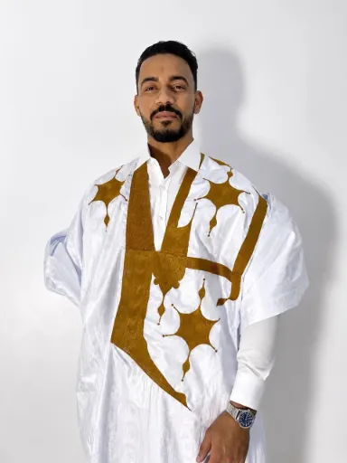 [100301] Azbi blanc Daraa 8m Pantalon cousu 1003 (Al-Khaymani)