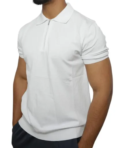 Polo tricot 1494 (Blanc, XL)